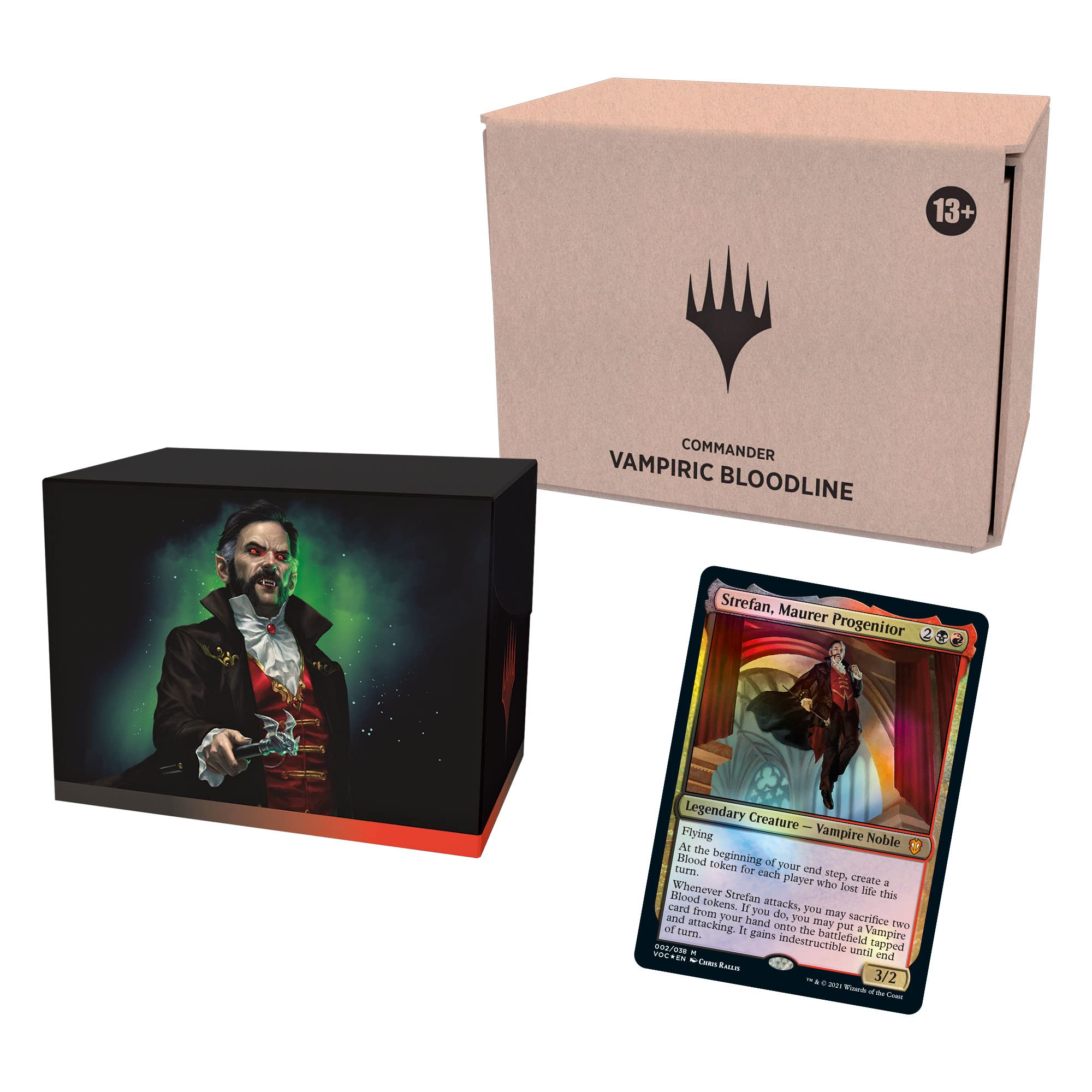 Magic: The Gathering Innistrad: Crimson Vow Commander Deck – Vampiric Bloodline (Black-Red), Minimal Packaging Version for ages 13+