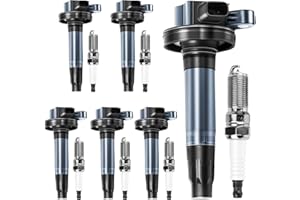 MOTOREVO UF553 Ignition Coil Pack & 6509 Iridium Spark Plugs Compatible with Ford Edge Explorer F-150 Flex Mustang, for Lincoln MKS MKX MKT MKZ 3.5L 3.7L 2011 2012 2013 2014 2015 2016 2017, Set of 6