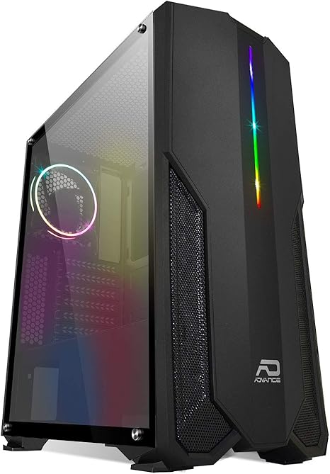 Advance – Caja de Ordenador PC Gamer Phoenix - ATX/mATX - USB 3.0 - Panel Frontal LED RGB +