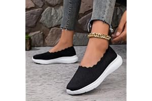 Women Slip on Walking Shoes Breathable Comfortable Tennis Shoes for Women Lightweight Leisure Sneakers Non-Slip Casual Ideal 