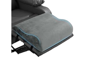 HOMBYS Extra Large Recliner Leg Pillow, Foam Foot Rest Cushion Wave Shape Recliner Footrest Extender, Multi Purpose Back & Lumbar Support Pillow for Bed, Sofa Couch, (Light Grey)