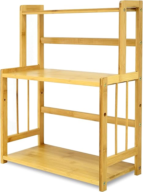 Amazon Co Jp Rxakudedo キッチンラック 多機能のキッチン収納ラック スパイスラック 調味料収納ラック 台所収納ラック 調味料棚 ３段 ナチュラル 省スペース 竹製料収納ラック 台所収納ラック 組み立て後サイズ幅41 8cm 奥行18cm 高さ50cm ホーム キッチン