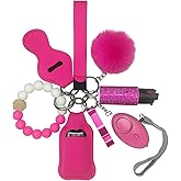 Piyhfir Wristlet Keychain Set for Women with Pom pom, Bottle Opener & Hand Sanitizer Holder Gift for Her