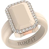 Rinfit Women's Silicone Wedding Band - Promise Rings for Her - Emerald Cut with Cubic Zirconia - Patented Design