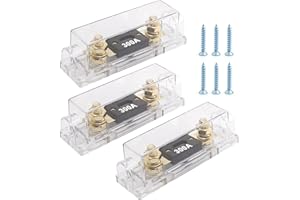 Hoypeyfiy 3PCS 300 Amp ANL Fuse Holder for 0 2 4 8 AWG Car Audio, 300A 1 0 Zero Gauge Fuse, Used in Inverters and Audio Ampli