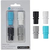 Silhouette Tool Adapter Set, 4-Piece Replacement Pen Holders for Cameo &amp; Portrait Machines - Compatible with Pen Tools &amp; Specialty Tips - Easy Snap-In Design for Smooth Cutting &amp; Drawing