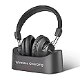 Avantree Audition 3 - Bluetooth 5.3 Over Ear Headphones with Wireless Charging Dock, aptX-Adaptive & HD Support, Clear Voice Mode, Boosted Volume, Lightweight and Comfort, Ideal for Smart TV Watching