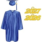 Kids Preschool &amp; Kindergarten Graduation Cap &amp; Gown Set, 2026 &amp; 2027 Charms | Designed for Comfortable Wear at School Ceremonies, Classroom Celebrations, Group Events, and Photo Sessions