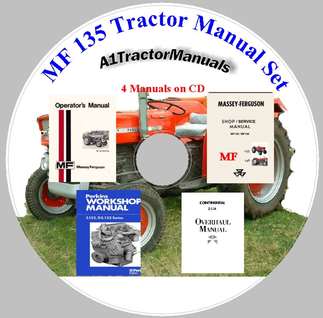 Amazon.com : MF 135 Massey Ferguson 135 tractor manuals on CD - 4 manuals :  Garden & Outdoor