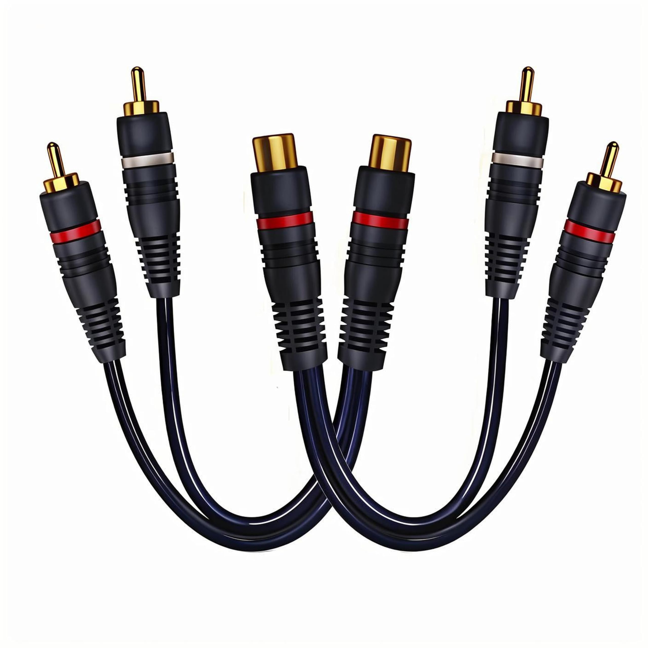 Photo 1 of CNHIDEE RCA Splitter 1 Female to 2 Male 2 Pack, Y Splitter RCA Audio Video Cable Splitter Adapter Extension Cord 0.2M/0.65ft for Subwoofer Speaker