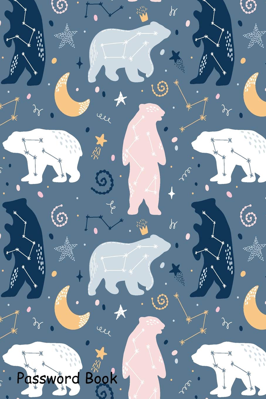 Password Book: Include Alphabetical Index With Bears constellations on the sky