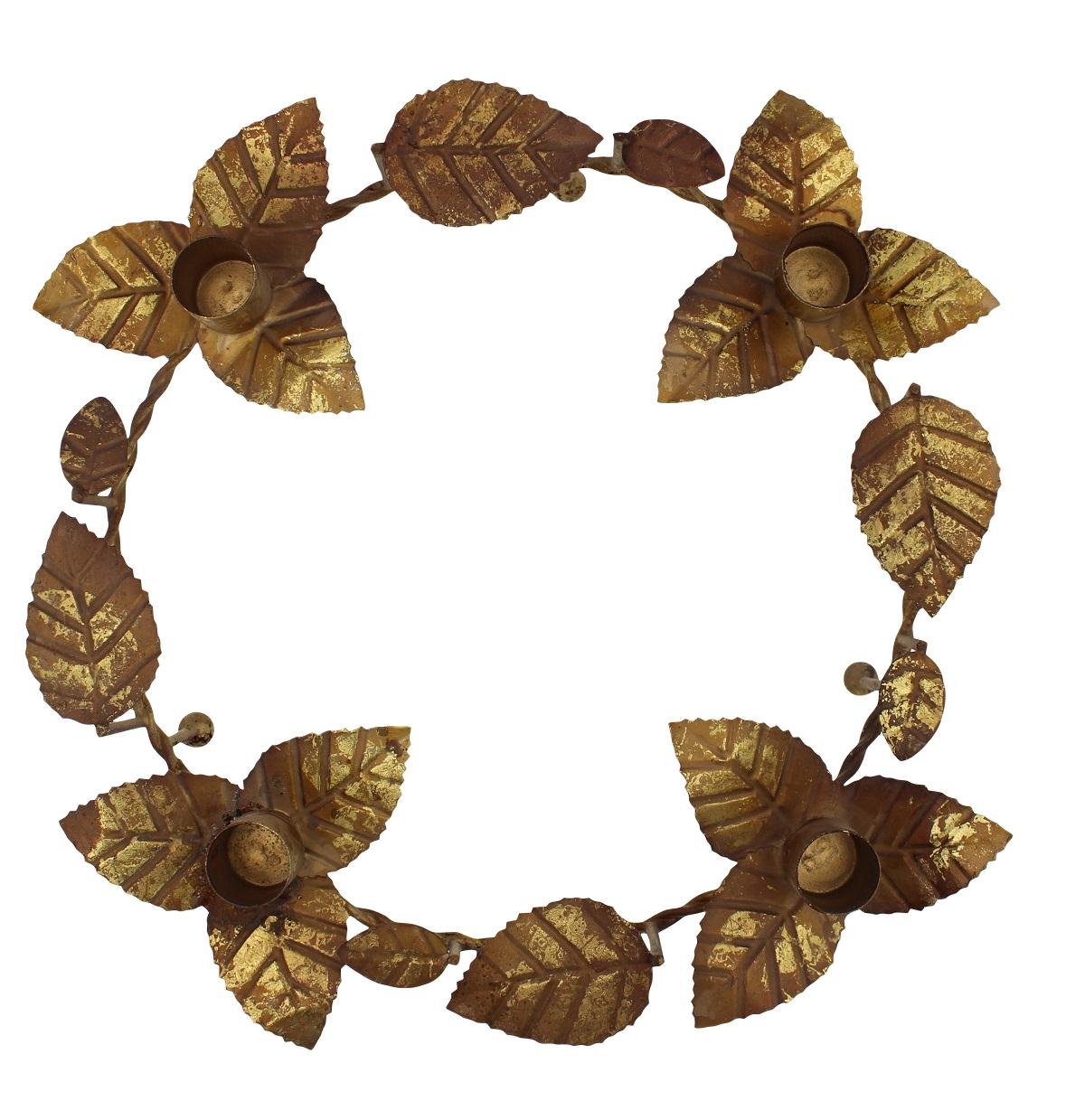 Vintage style antique gold advent wreath