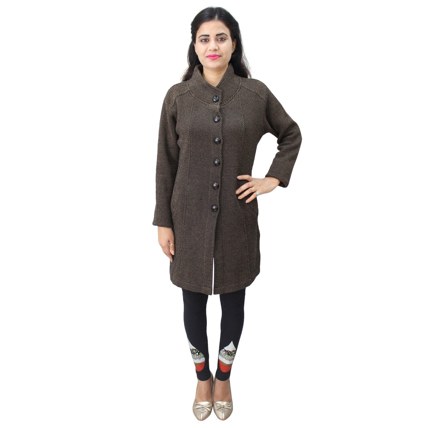 matelco women's button coat with pocket cardigan