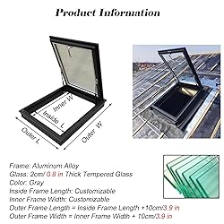 MZZKFC Customizable Metal Attic Skylight Lids, 22