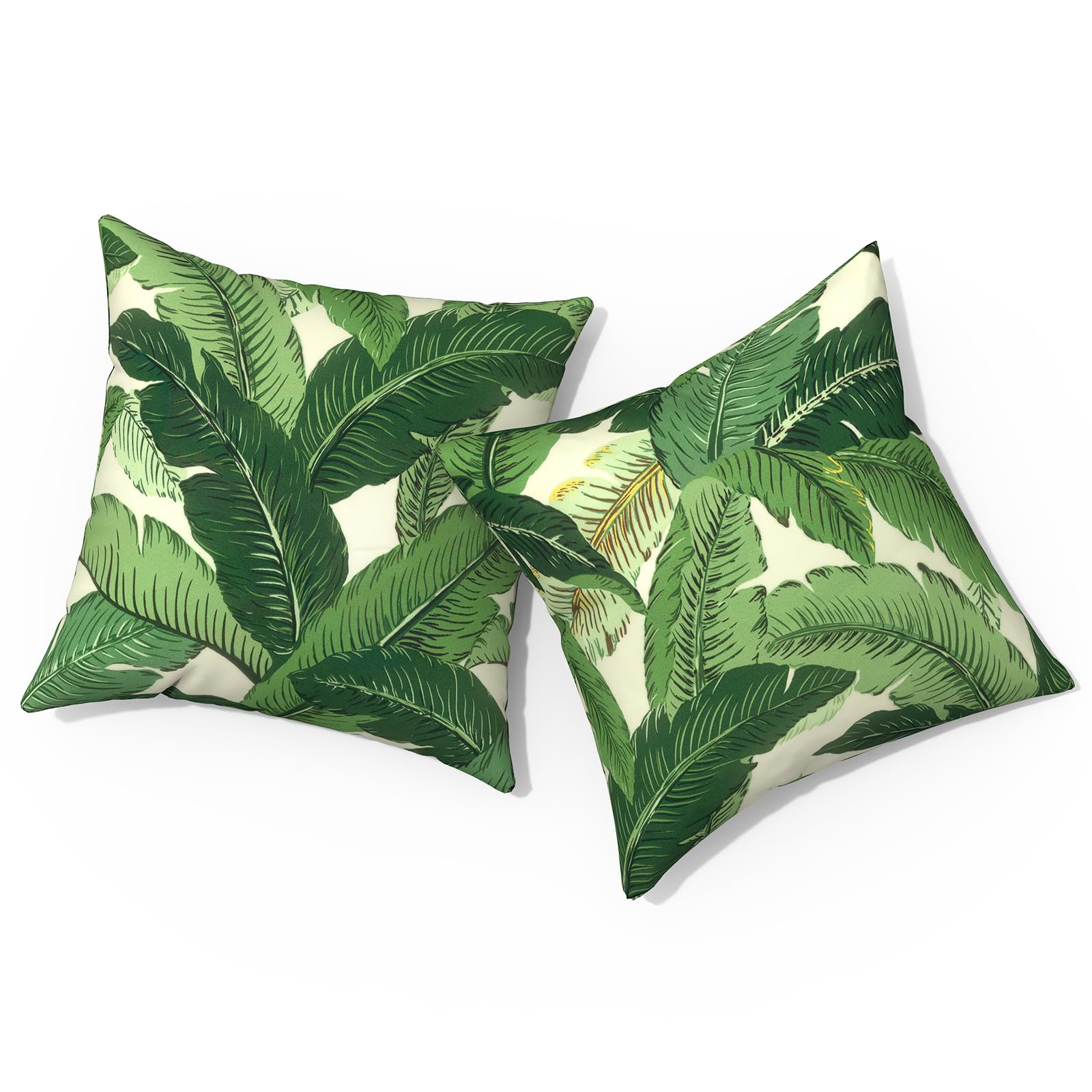 Outdoor Throw Pillows 18x18 - Water Resistant Striped Patio Pillows With Inserts