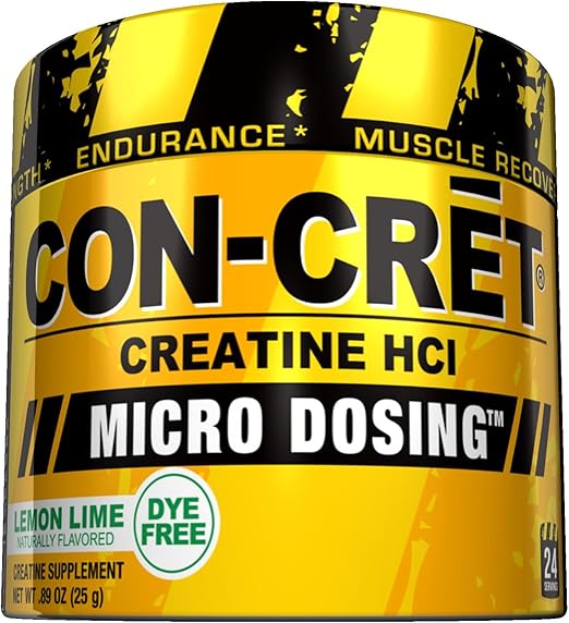 CONCRET Creatine HCL PreWorkout Powder, Lemon Lime, 24