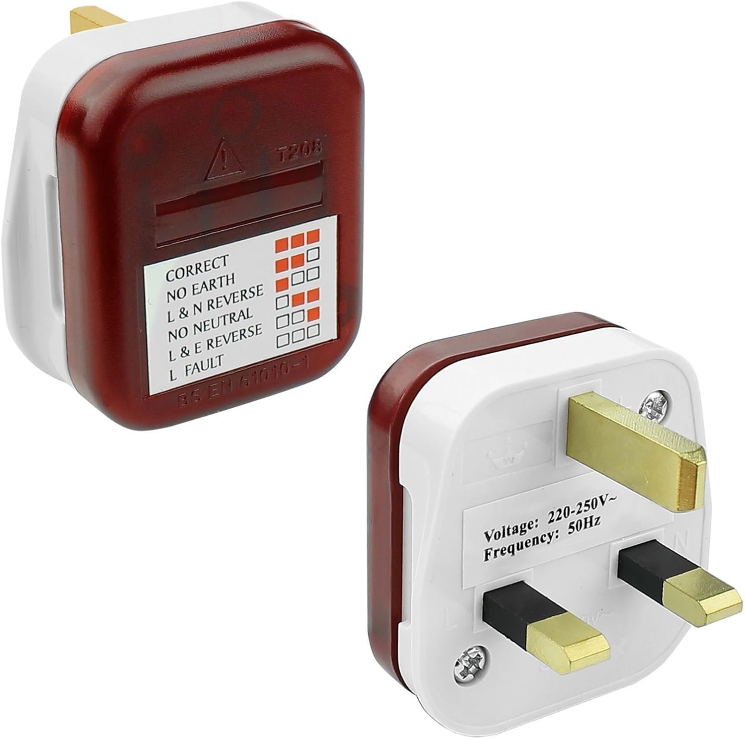 Invero® UK Mains Electrical Power Plug-In Socket Tester - Test Safety Check Fault Detector 13A