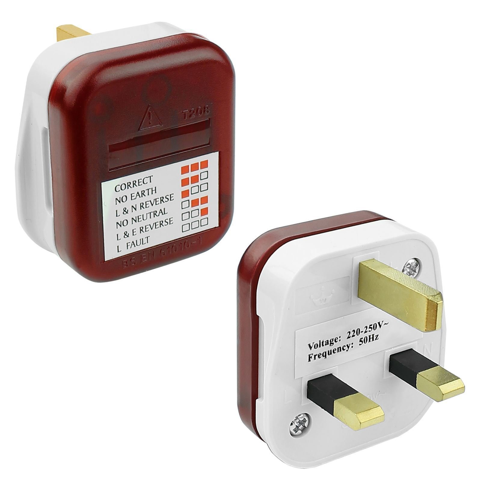 Invero® UK Mains Electrical Power Plug-In Socket Tester - Test Safety Check Fault Detector 13A