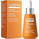 LANBENA Vitamin C Serum for Face Women and Men - Brightening Serum with Hyaluronic Acid, Niacinamide & Vitamin E – Anti-Aging Facial Essence for Dark Spots, Fine Lines & Wrinkles, 1 Fl Oz