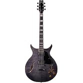 Washburn SH35 Wing Series Semi Hollow Electric Guitar, Trans Black