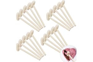 Pseutio 30 PCS Mini Wooden Hammer for Chocolate, Crab Mallets, Hammers for Breakable Heart