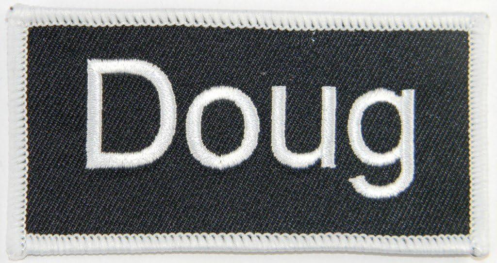 Amazon Com Doug Name Patch Uniform Id Work Shirt Badge Embroidered Iron On Applique Home Kitchen