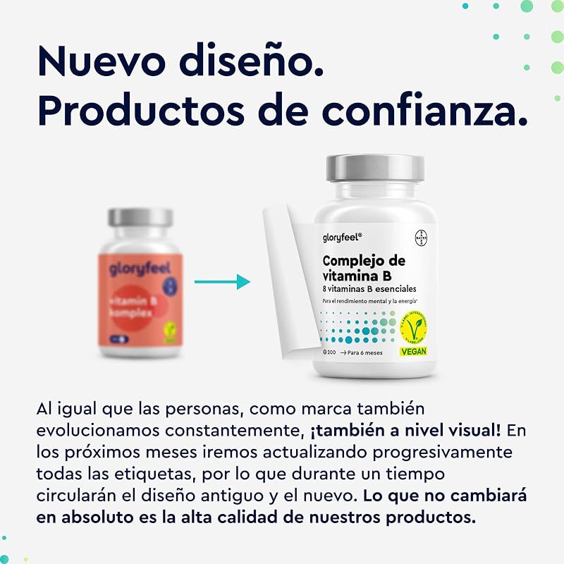 Vitamina B Complex - Alta Dosis con B1, B2, B3, B5, B6, B12 - Con Biotina (B7) y Ácido fólico (B9) - Energía y Vitalidad - Las 7 Vitaminas B en una pastilla - Vegano, Probado en laboratorio — foto 2 de 8