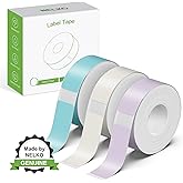 NELKO Genuine P21 Label Maker Tape, Adapted Label Print Paper, 14x40mm (0.55inx1.57in), Standard Laminated Labeling Replacement, Multipurpose of P21, 180 Tapes/Roll, 3-Roll, Green/Brown/Purple