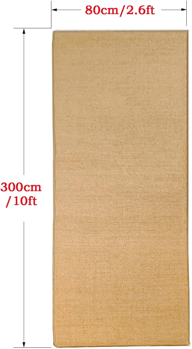 tonchean 100% Natural Sisal Rug 2.7x10 FT Area Rugs Fiber Handmade Woven Carpet Pad Non Slip Carpet with Overlocking: Kitchen & Dining