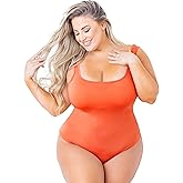 POSESHE Women's Plus Size Bodysuit Tank Top Sexy Soft Bodysuits For Women, M-5XL