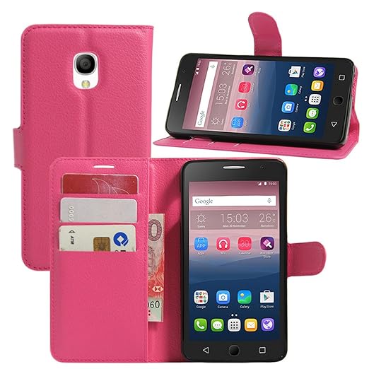 HualuBro Alcatel OneTouch Pop Star Hülle, Premium PU Leder Leather Wallet HandyHülle Tasche Schutzhülle Flip Case Cover für A