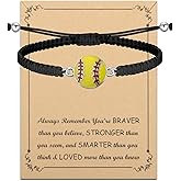 FUSTMW Softball Necklace & Bracelet - Softball Gifts for Women & Players