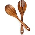 Teak Wooden Salad Fork and Spoon, Wooden Salad Spoons 10.2