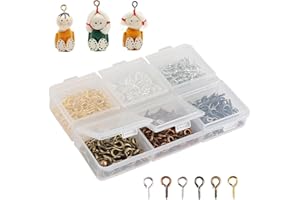 OMASUNB 600PCS Eye Screws for Jewelry Making, 0.31in*0.16in Gold Eye Pins for Jewelry Making, Ideal for DIY Enthusiasts, Crafters, Creating Handmade Jewelry, Dream - Catchers and Decorative Items