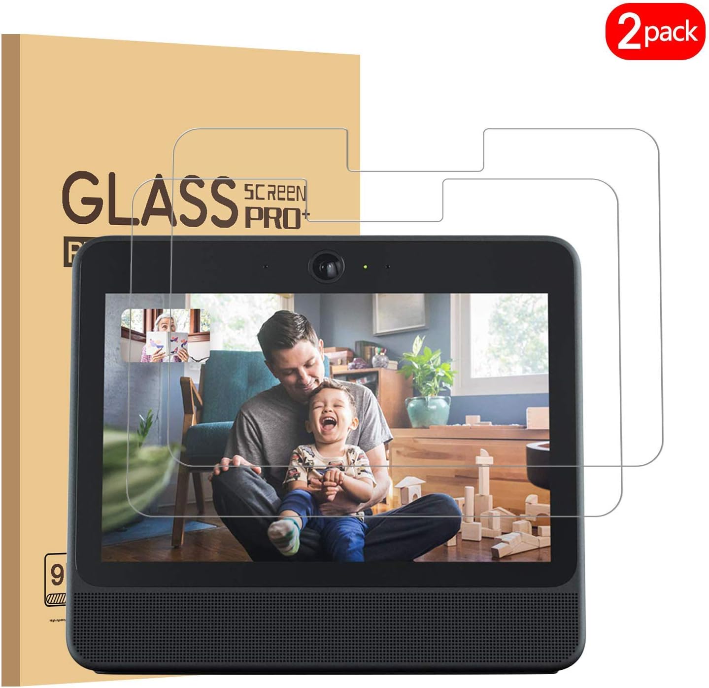 [2 Pack] Facebook Portal 10.1in Screen Protector, KATIAN HD Clear Protector [Anti-Scratch] [No-Bubble] [Case-Friendly], 9H Hardness Tempered Glass Screen Film for Facebook Portal [10.1in]