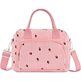 OYLOLA Lunch Bag Women Lunch Box for Women Adult Cute Insulated Lunch Bag Lager Cooler Lunch Tote Bags for Work Picnic (Pink-Strawberry)