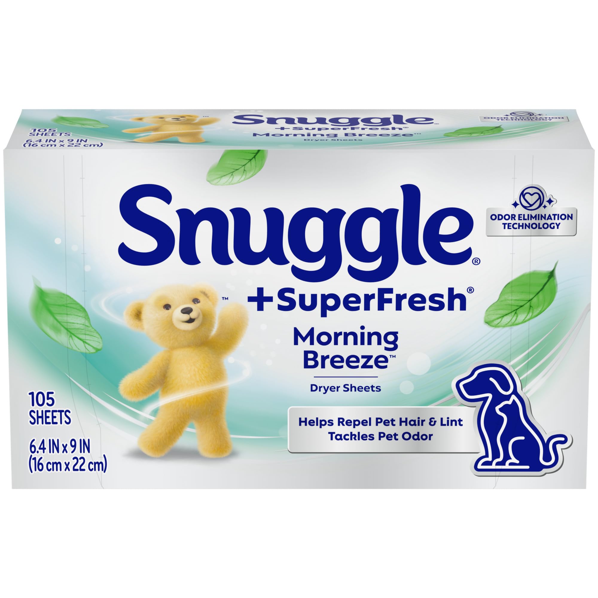 Snuggle Plus SuperFresh Fabric Softener Dryer Sheets with Static Control and Odor Eliminating Technology, Original, 105 Count
