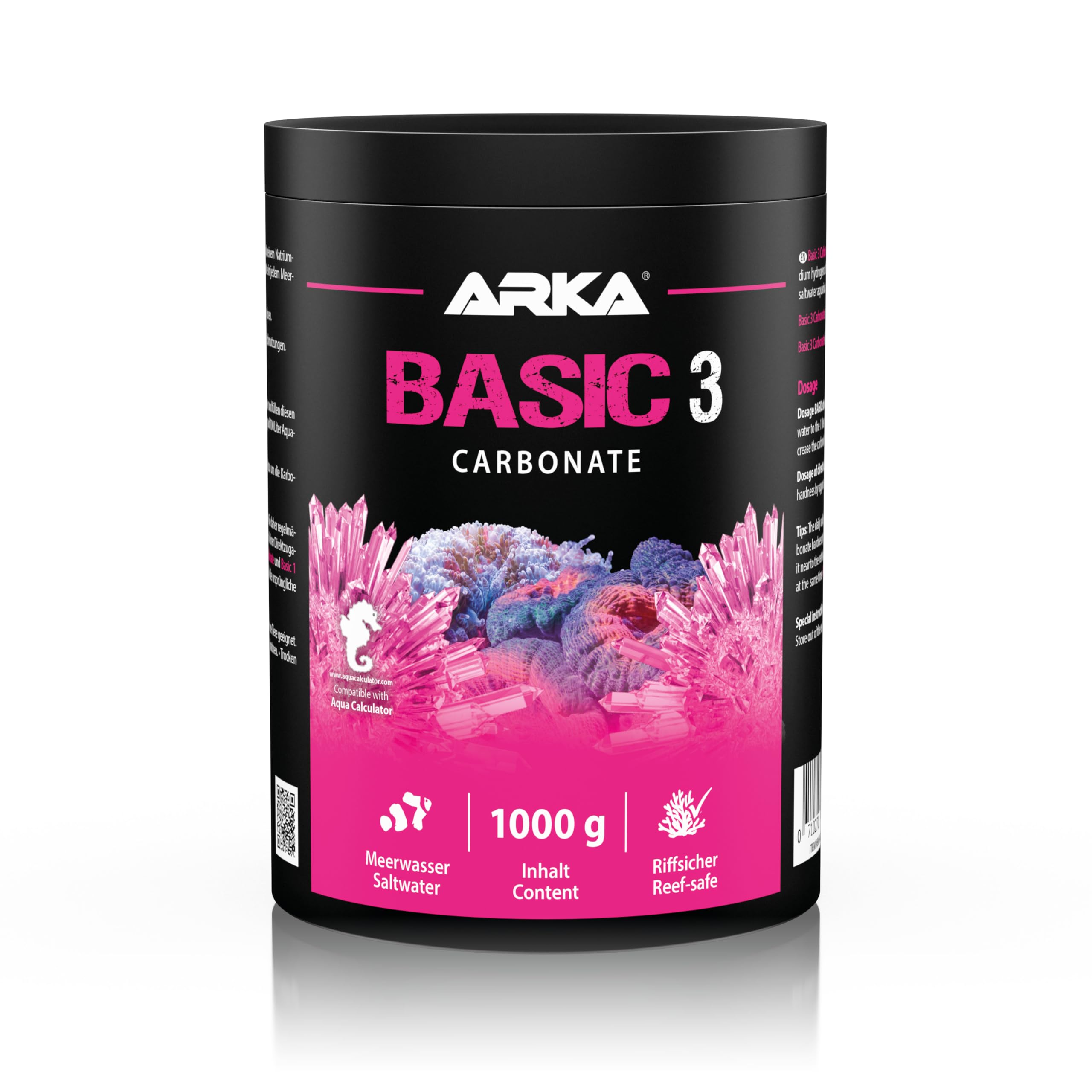 ARKA - Basic 3 Carbonate – High Purity Carbonate (KH) for any Saltwater Aquarium, Very Economical, 1 kg