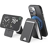 elago Magnetic Wallet Stand Compatible with MagSafe for iPhone - Vegan Leather, Adjustable Stand Type Phone Wallet, Multi-Angle, Card-Pressing mechanism (Black)
