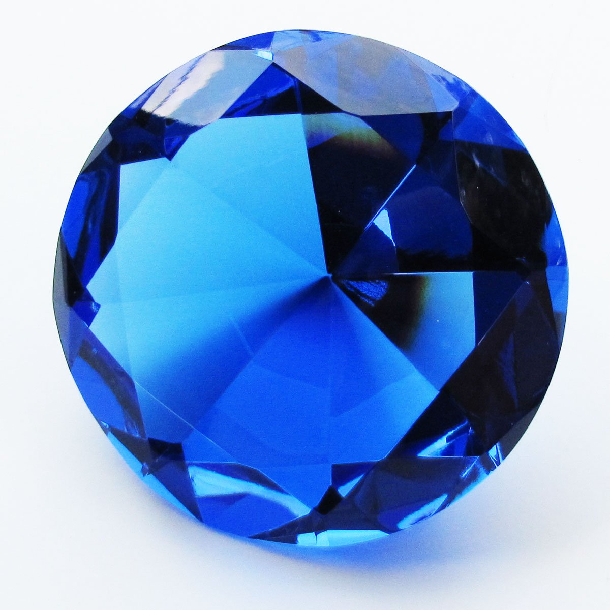 Smarttwarehouse Cobalt Blue 100mm Cut Glass Crystal Giant Diamond Paperweight