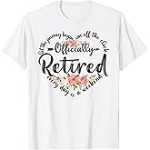 Officially Retired Heart Cute Retirement Gifts for Women T-Shirt