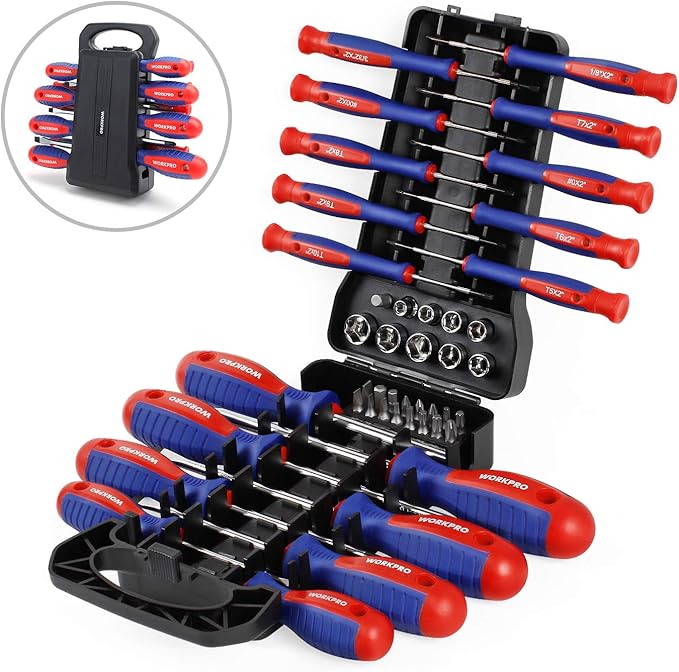 WORKPRO 45piece Screwdriver Bits Socket Set with Rangement Rack