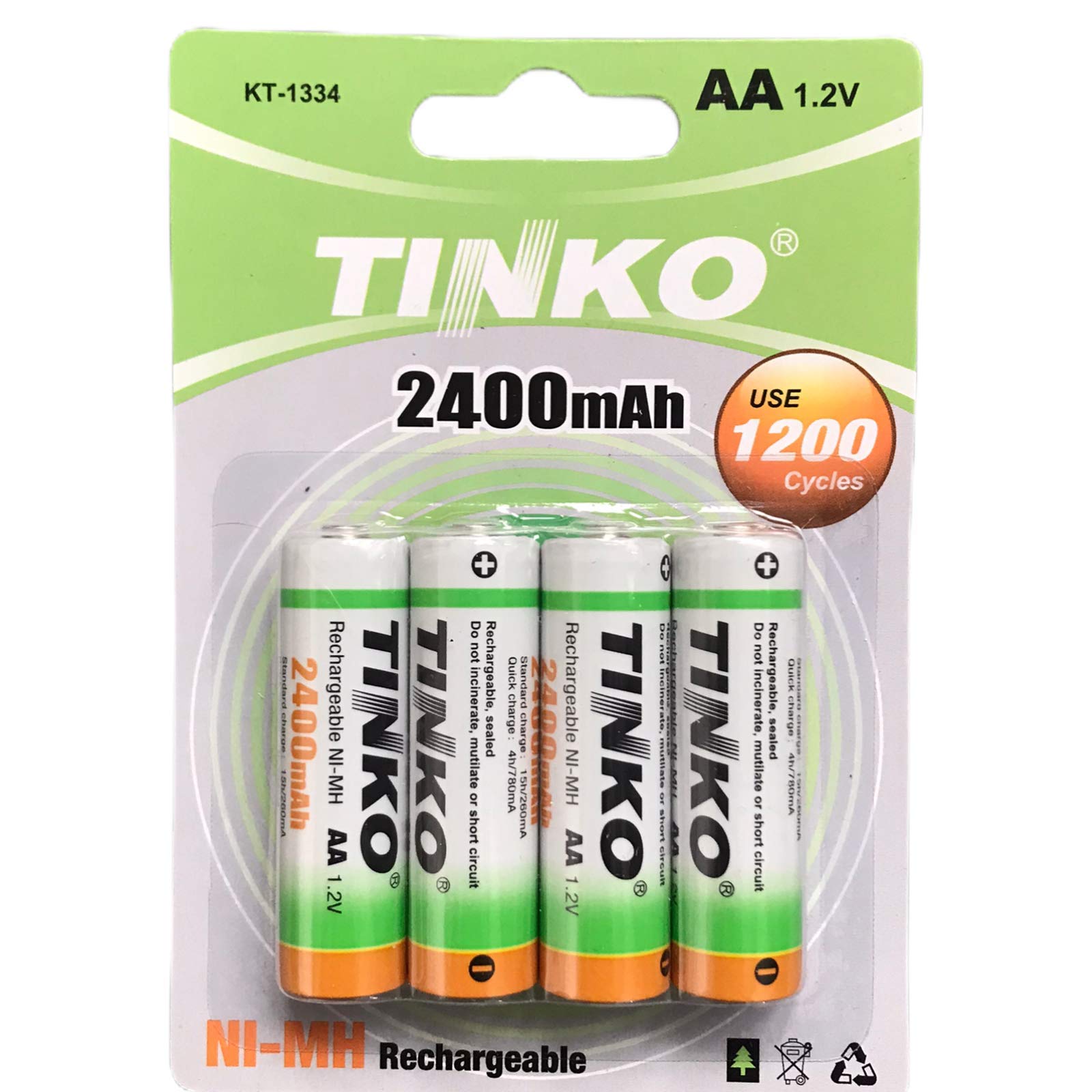 4 x AA 2400mAh NI-MH 1.2v HR6, LR6, DC1500, MN1500 Rechargeable Battery