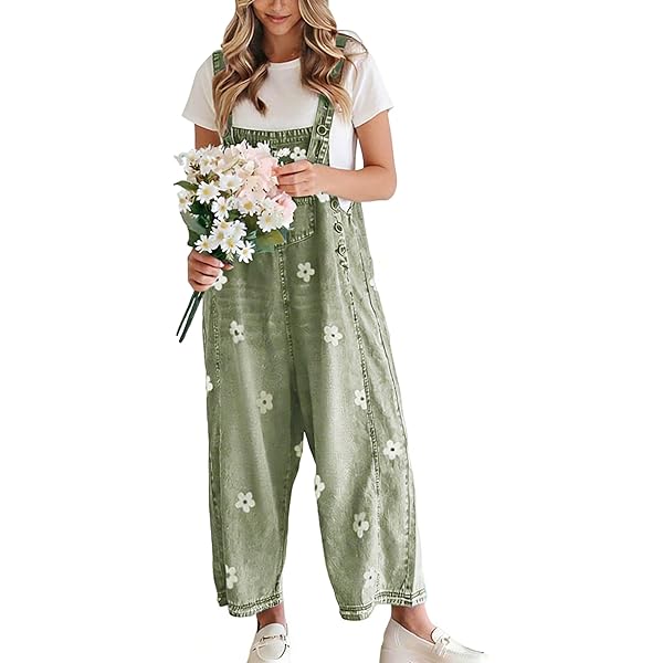 Amazon.com: chouyatou Women Loose Adjustable Strap Denim Bib