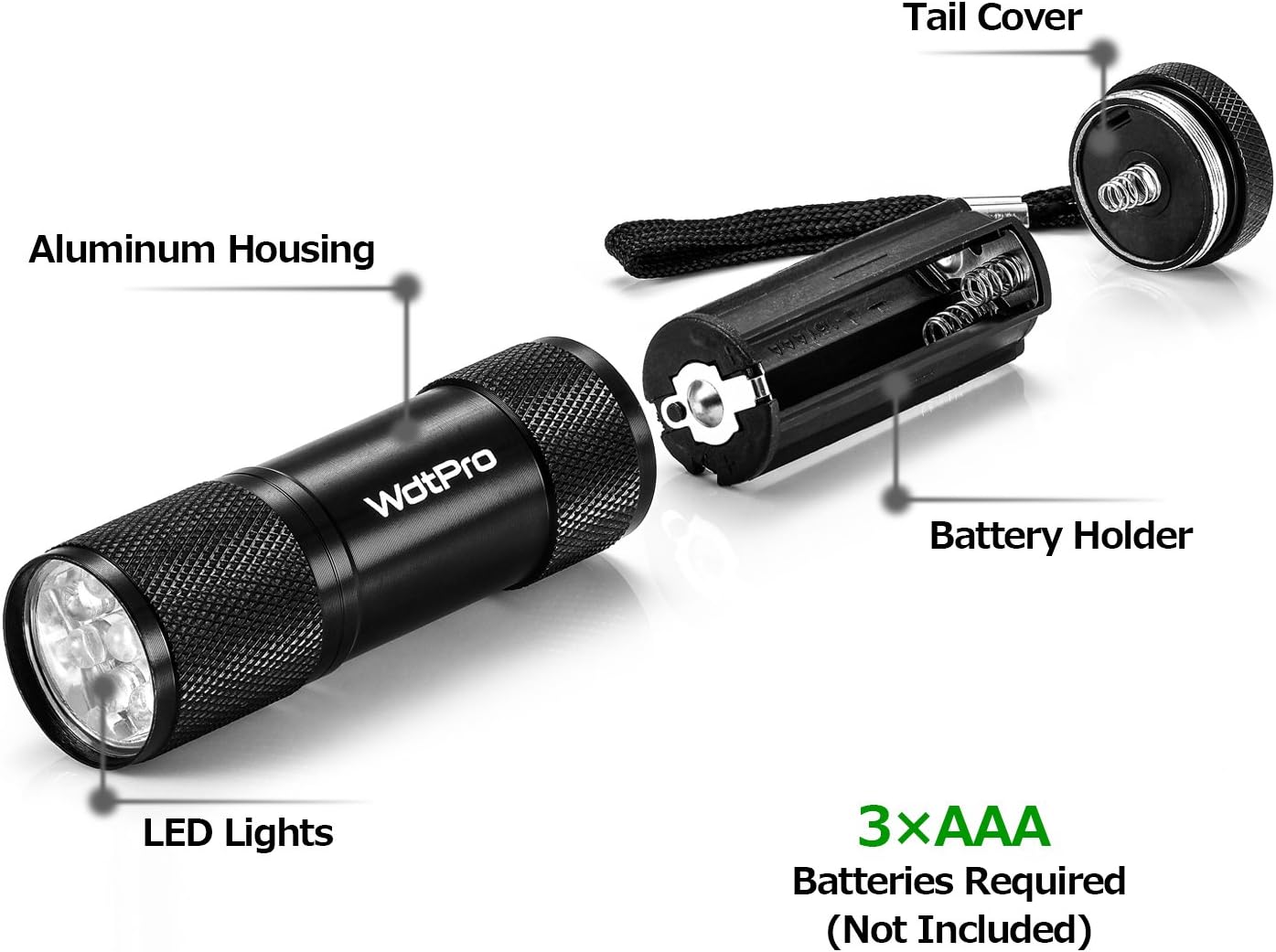 LED Mini Flashlights, WdtPro Super Bright Flashlight with Lanyard, Assorted Colors - Best Tac Torch Light for Kids, Night Reading, Power Outages, Camping(6 Pack) - - 