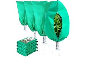 Homimp Plant Covers Freeze Protection, 4 Pack Frost Covers with Zipper Drawstring (31.5" x 47.3") Plant Protection Cover Bags