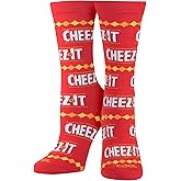 Odd Sox Funny Cheez It Crackers Novelty Crew Socks for Men & Women, Fun Graphic Print