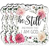 (3Pcs) Be Still and Know That I Am God Sticker Bible Verse Christian Faith Stickers for Laptop Water Bottle Journal Tumbler Vinyl Decal Inspirational Spiritual Quote Gifts Size 2.8 x 3 Inch