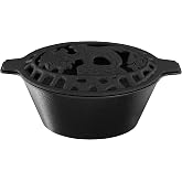Fire Beauty Cast Iron Wood Stove Humidifier, Evaporative Kettle Wolf | No Electricity No Filter; 2.3Qt Capacity; Cast Iron; Lattice Lid; Aromatherapy; Anti-Rust; Fits Wood Gas Stoves; Dual Handles