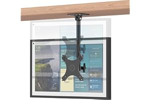 Letlar Kitchen Under-Cabinet Mount Compatible with Echo Show 15, Adjustable Height, Rotatable Swivel Tilt Mount, Forward and Stowed for Saving Space, Black